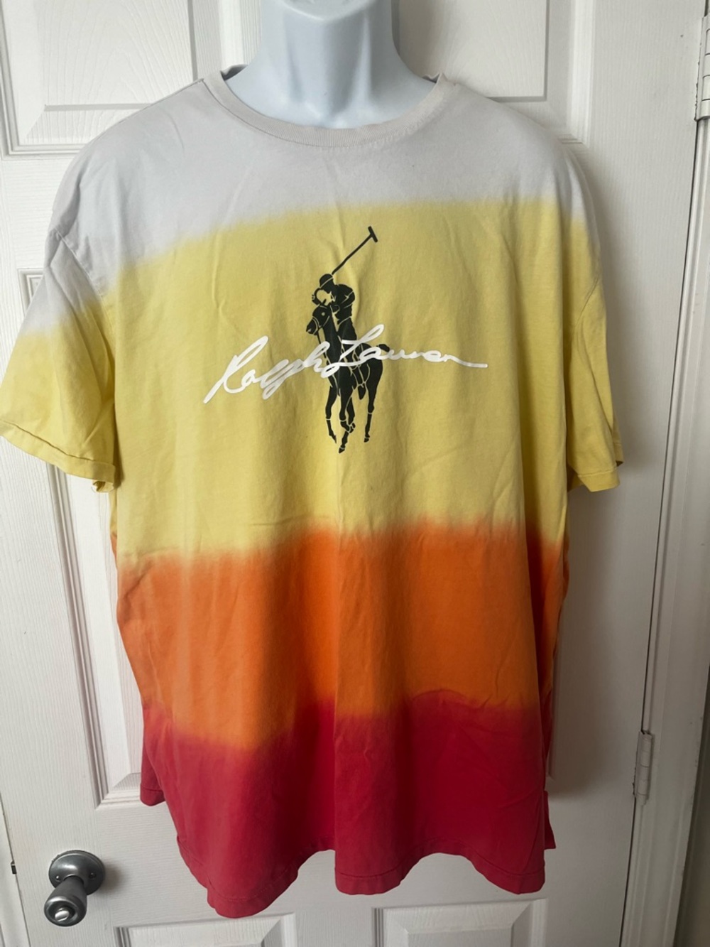*House of Ralph Week* Ralph Lauren XXL Polo Player T-shirt Red/Orange/Yellow